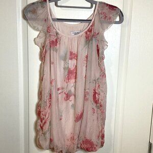 Luisa Ricci Women's Silk Sleeveless Blouse Top Size M Feminine Fairy Bubble Hem